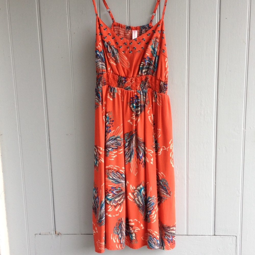 Feather print sundress